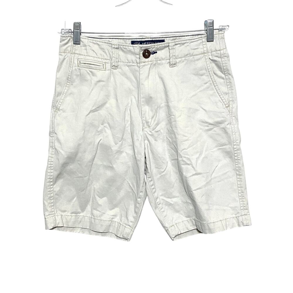 American Eagle Classic Khaki Chino Shorts Mens 28 Preppy Casual Summer Vacation